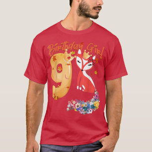 Fox Animal Lovers 9th Birthday Girl Fox B-day 9 ye T-Shirt