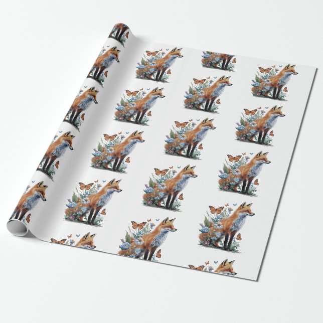 Fox Animal Lovers Forest Geschenkpapier (Ungerollt)