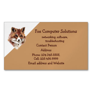 Fox Animal Nature Wildlife Computer Solutions Magnetische Visitenkarte