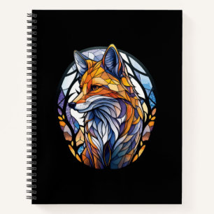 Fox Animal Portrait Gestaltetes Glas Wildnis Außen Notizbuch