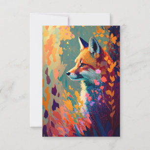 Fox Animal Portrait Malerei Art Dankeskarte