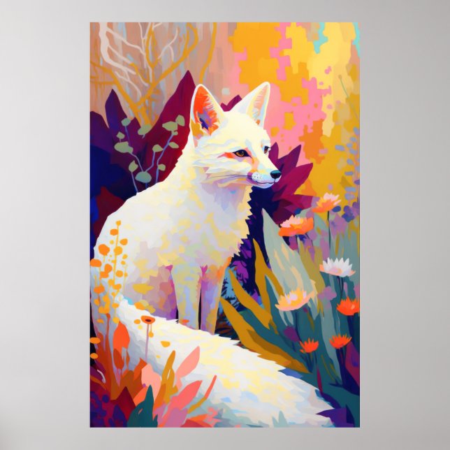 Fox Animal Portrait Malerei Art Poster (Vorne)