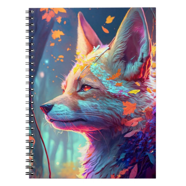 Fox Animal Portrait Painting Dark Character Spirit Notizblock (Vorderseite)
