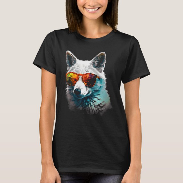 Fox  Animal  Sunglasses Animal Fox T-Shirt (Vorderseite)