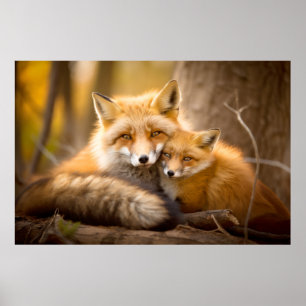 Fox Animal Wild Beauty Freedom Wilderness Mauer Poster