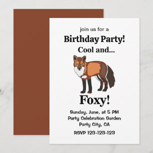 Fox Animal Woodland Foxy Birthday Party Einladung