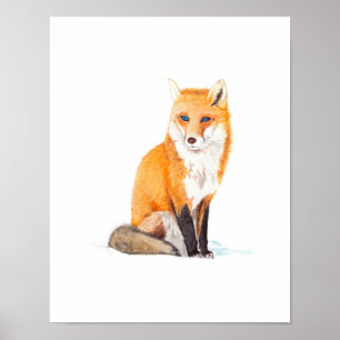 Fox-Aquarell-Plakat Poster