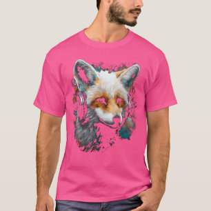 Fox Art Music Animal Headphones Fox T-Shirt