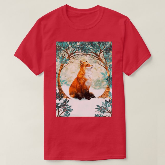 Fox Art Winter SKY T-Shirt (Design vorne)