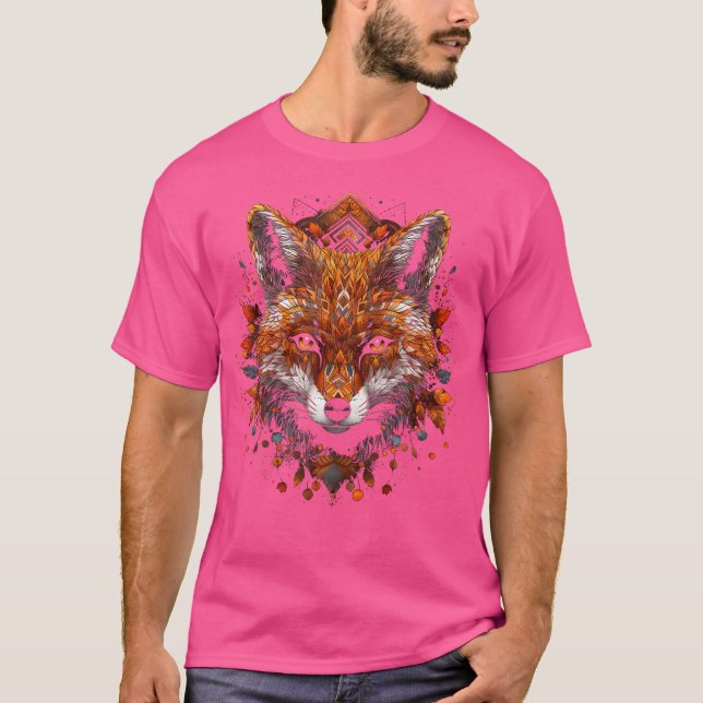 Fox Artwork Herbstleaves Art Fox T-Shirt (Vorderseite)