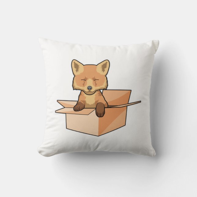 Fox as Baby in Box Kissen (Vorderseite)