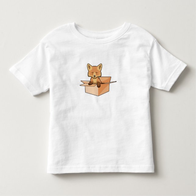 Fox as Baby in Box Kleinkind T-shirt (Vorderseite)