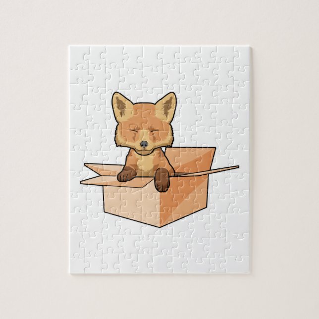 Fox as Baby in Box Puzzle (Vertikal)