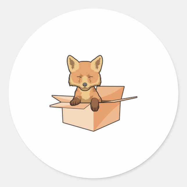 Fox as Baby in Box Runder Aufkleber (Vorderseite)