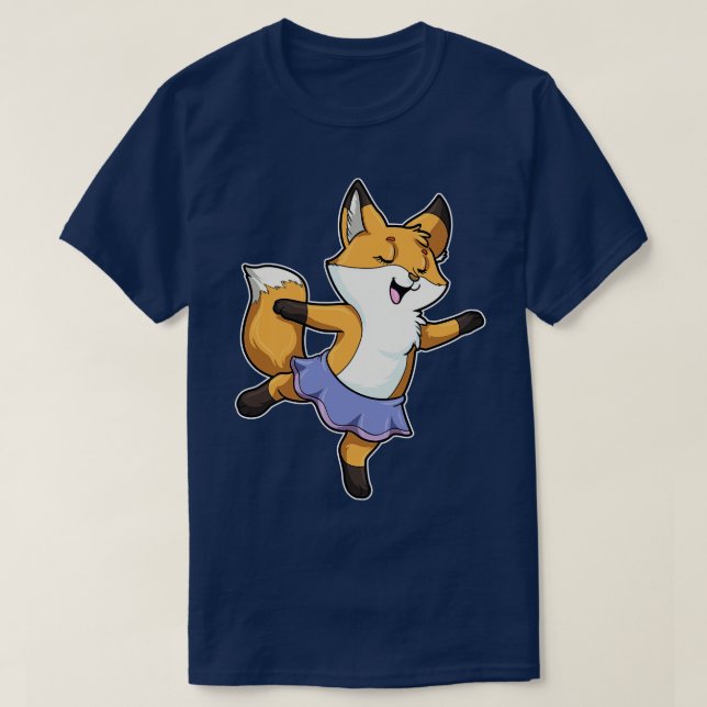 Fox as Ballerina at Ballet with Skirt T-Shirt (Design vorne)