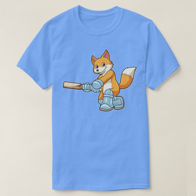 Fox as Batsman with Cricket Flex 2 T-Shirt (Design vorne)