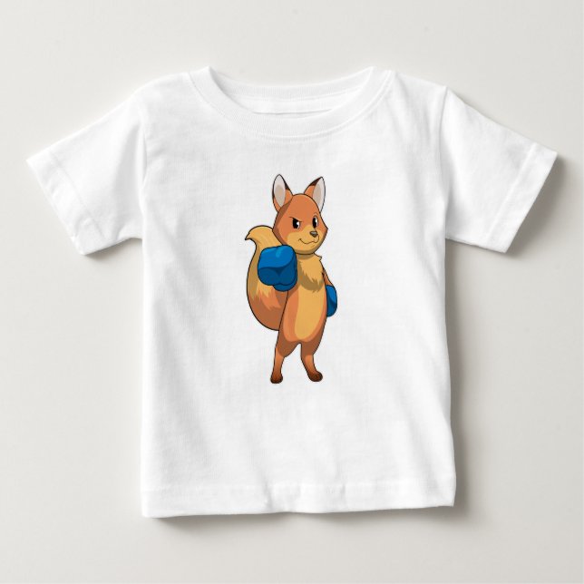 Fox as Boxer mit Boxhandschuhen Baby T-shirt (Vorderseite)