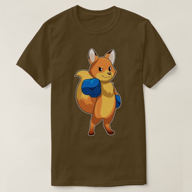 Fox as Boxer mit Boxhandschuhen T-Shirt (Design vorne)