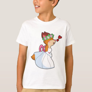 Fox as Bride mit Hochzeitskleid & Blume Wrea T-Shirt