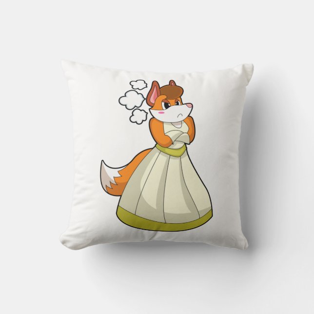 Fox as Bridge with Wedding Dress.PNG Kissen (Vorderseite)