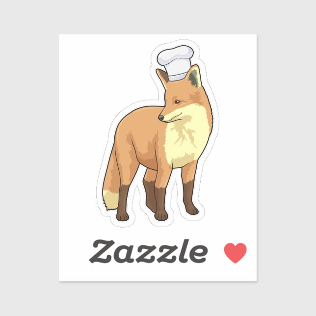 Fox as Cook mit Koch Hut Aufkleber (Blatt)