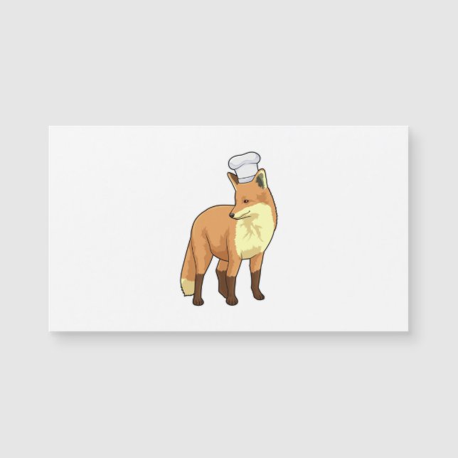 Fox as Cook mit Koch Hut Magnetkarte (Vorderseite)