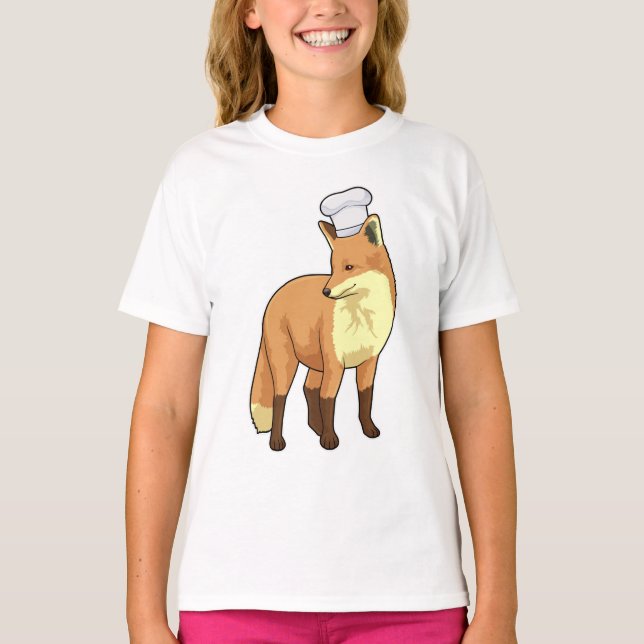 Fox as Cook mit Koch Hut T-Shirt (Vorderseite)