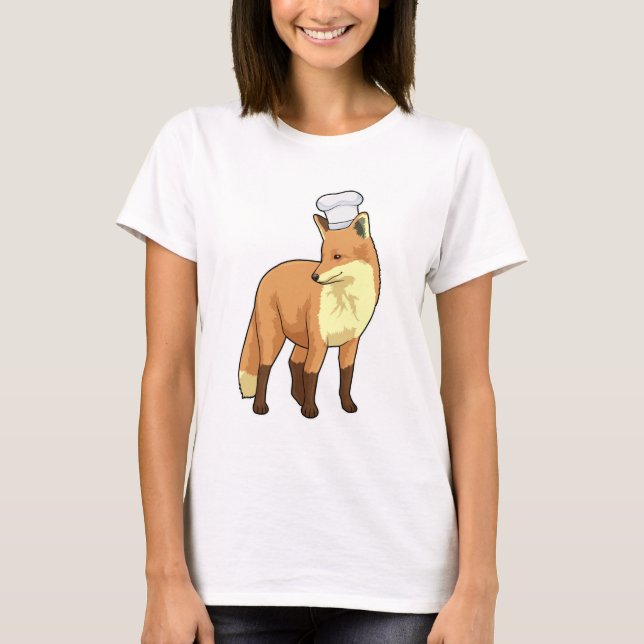 Fox as Cook mit Koch Hut T-Shirt (Vorderseite)