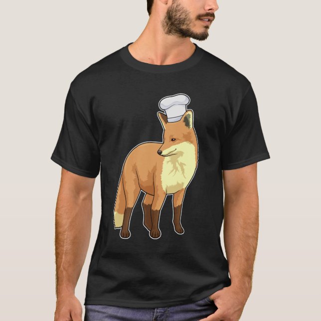 Fox as Cook mit Koch Hut T-Shirt (Vorderseite)