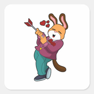 Fox as Groom mit Anzug Quadratischer Aufkleber