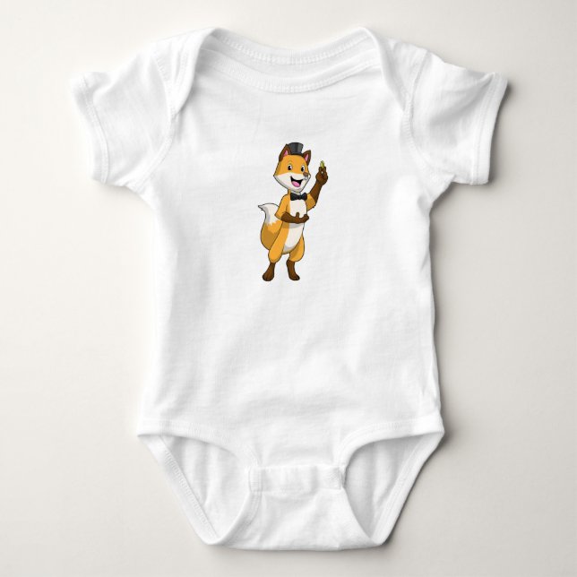 Fox as Groom mit Hochzeitsring Baby Strampler (Vorderseite)