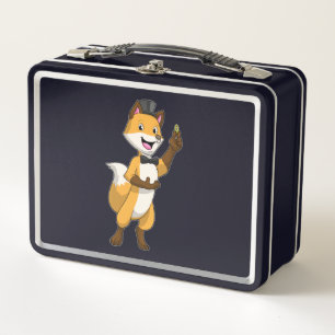 Fox as Groom mit Hochzeitsring Metall Brotdose