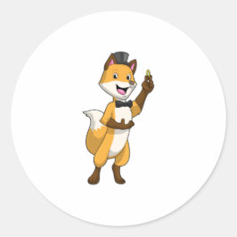 Fox as Groom mit Hochzeitsring Runder Aufkleber
