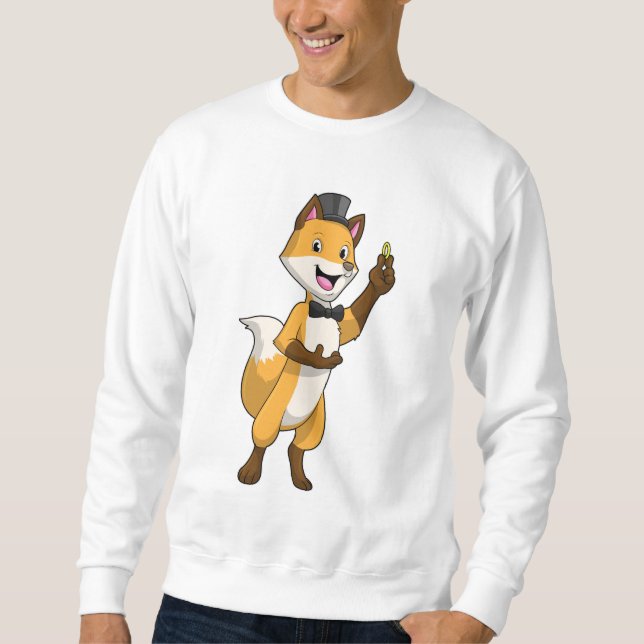 Fox as Groom mit Hochzeitsring Sweatshirt (Vorderseite)