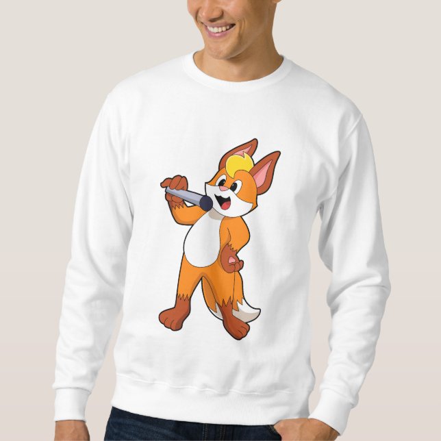 Fox as Sänger mit Mikrofon Sweatshirt (Vorderseite)