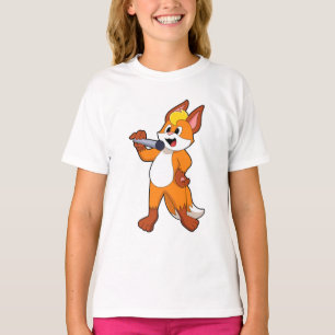 Fox as Sänger mit Mikrofon T-Shirt