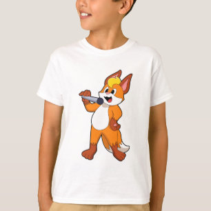 Fox as Sänger mit Mikrofon T-Shirt