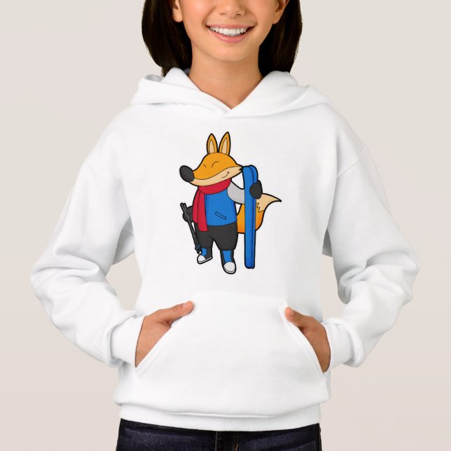 Fox as Skier mit Ski Hoodie (Vorderseite)