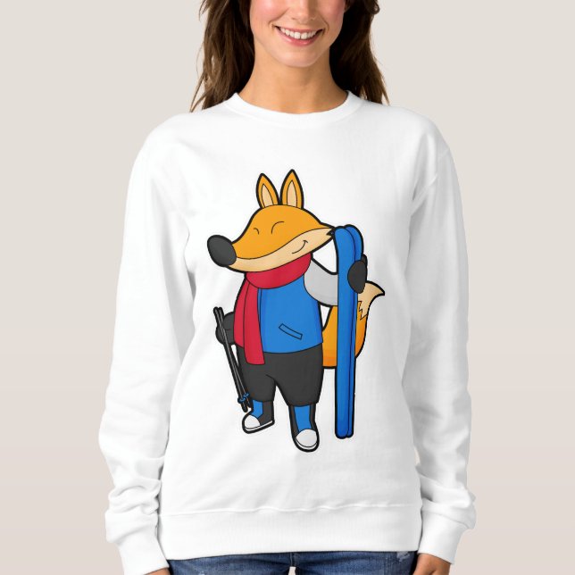 Fox as Skier mit Ski Sweatshirt (Vorderseite)