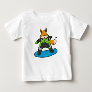 Fox as Snowboarder with Snowboard Baby T-shirt