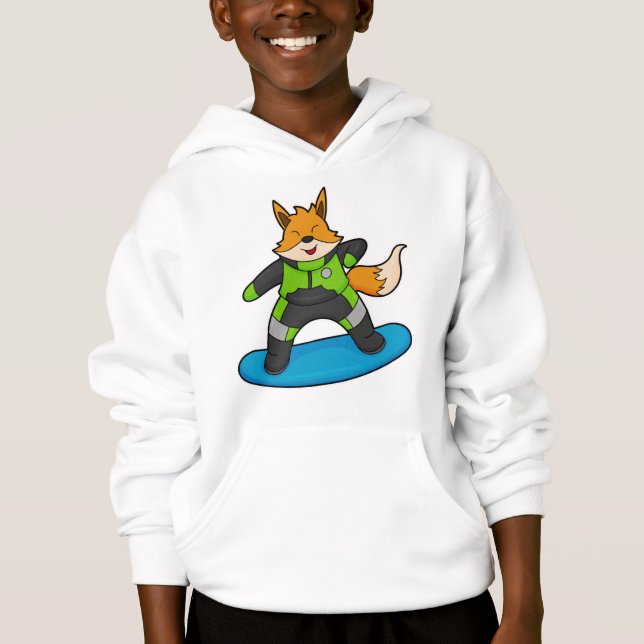Fox as Snowboarder with Snowboard Hoodie (Vorderseite)