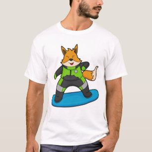 Fox as Snowboarder with Snowboard T-Shirt