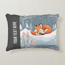 Fox Asleep im Winter Schnee Niedliche gemütliche W