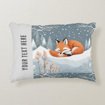 Fox Asleep im Winter Schnee Niedlicher, gemütliche