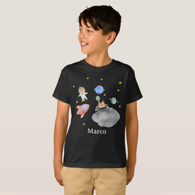 Fox Astronaut im Galaxy Boy T - Shirt Custom (Vorne ganz)
