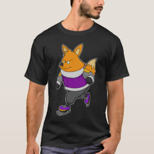 Fox at Ice Skaten mit Ice Skate & Brille T-Shirt