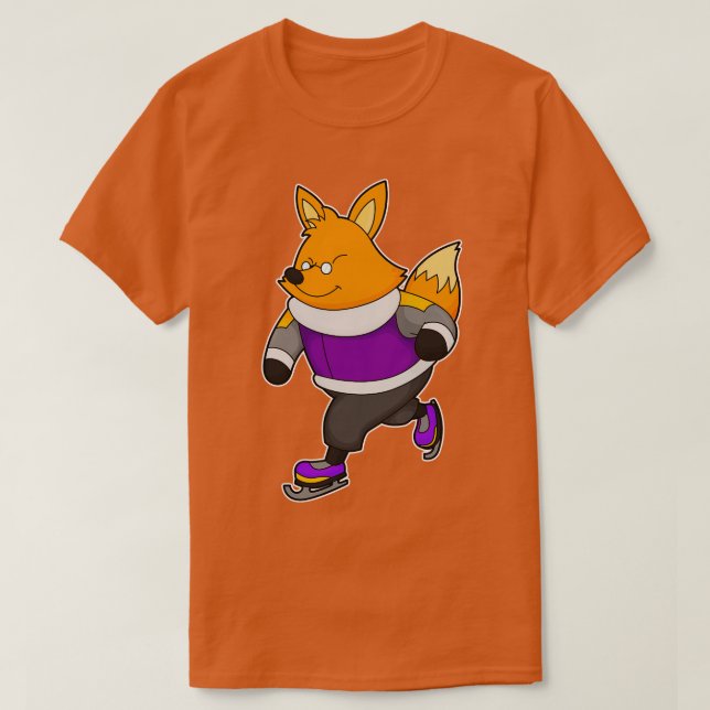 Fox at Ice Skaten mit Ice Skate Brille T-Shirt (Design vorne)