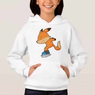 Fox at Ice skating with Ice skates Hoodie