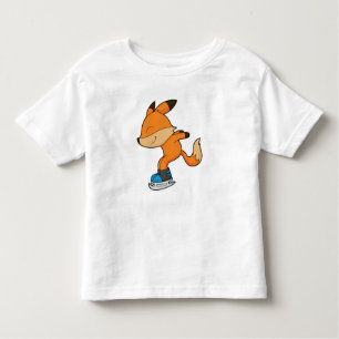 Fox at Ice skating with Ice skates Kleinkind T-shirt