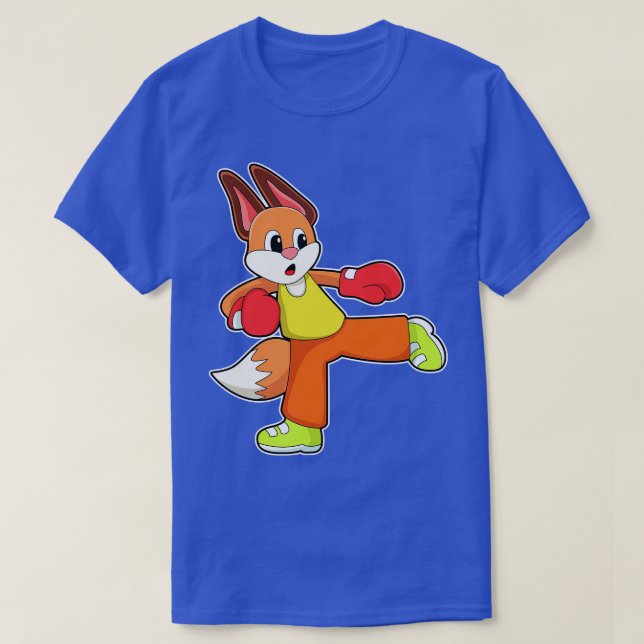 Fox at Martial Arts Boxen mit Boxhandschuhen T-Shirt (Design vorne)